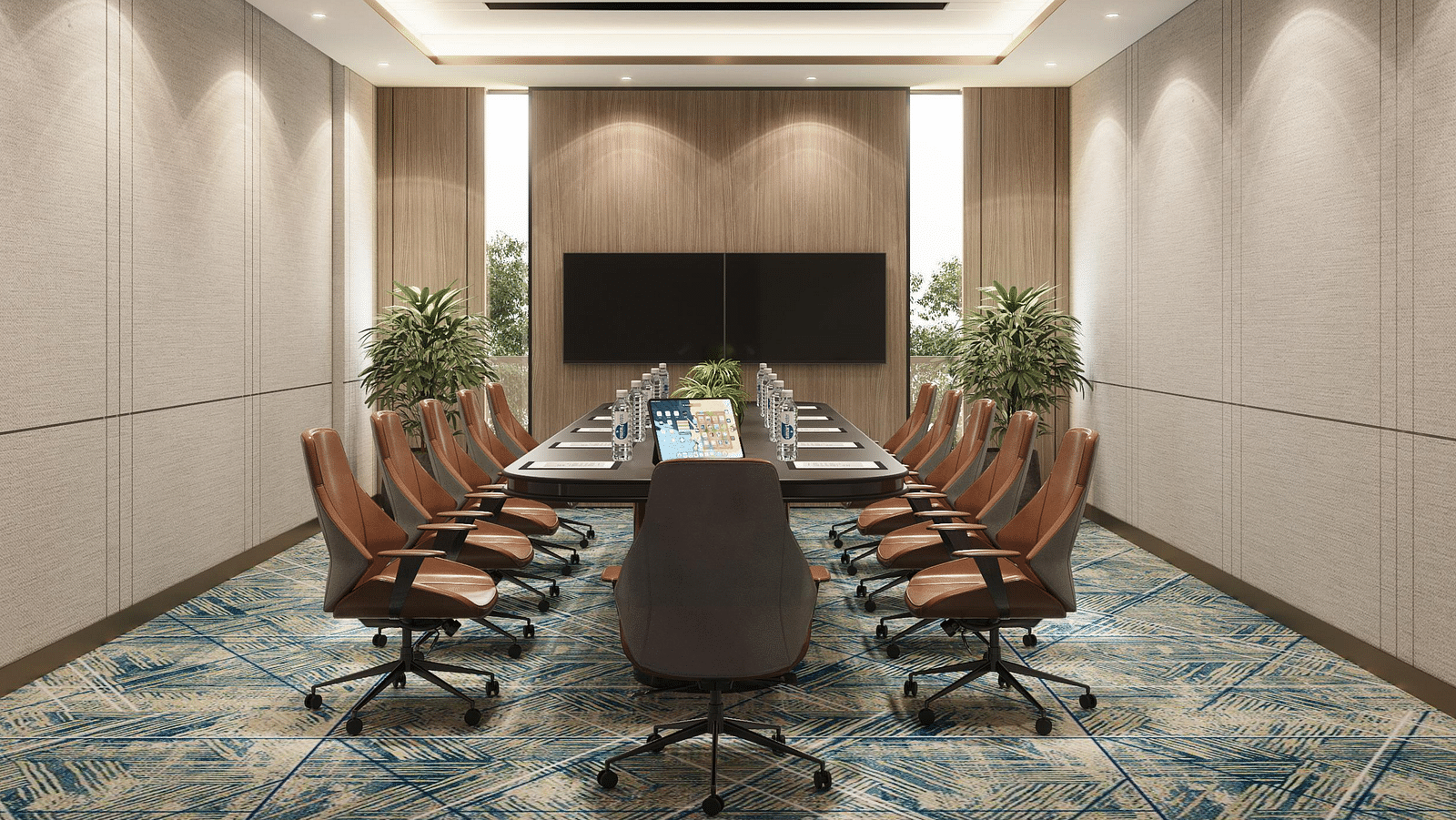 Image of a boardroom with a table and chairs around it at Ramada Encore by Wyndham Gurugram Dwarka Expressway